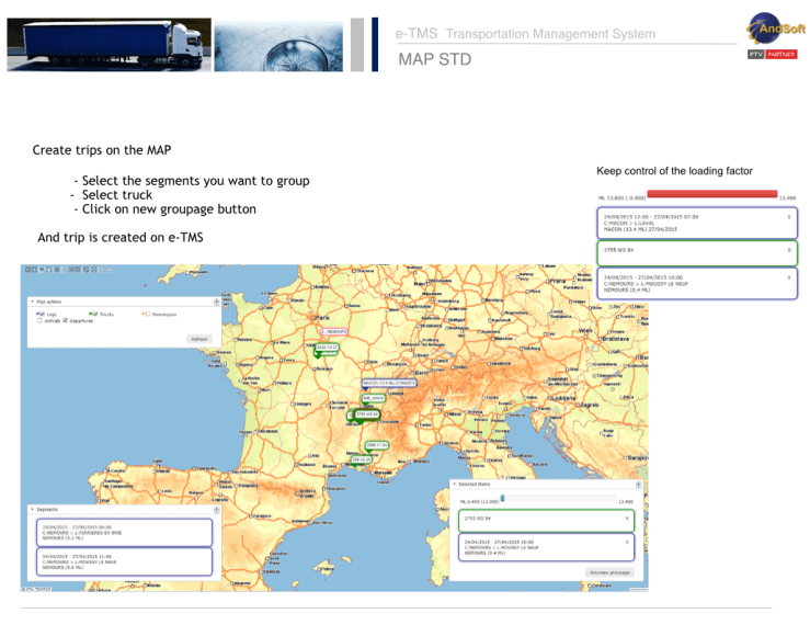 AndSoft will present during the SIL 2015 its new global solution “Mapping Tool “to plan and control on a map the fleet of the Transports and Logistics Operators
