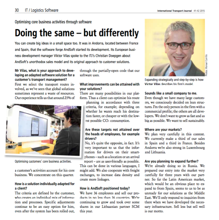 AndSoft International Journal Transporte Oct 2015
