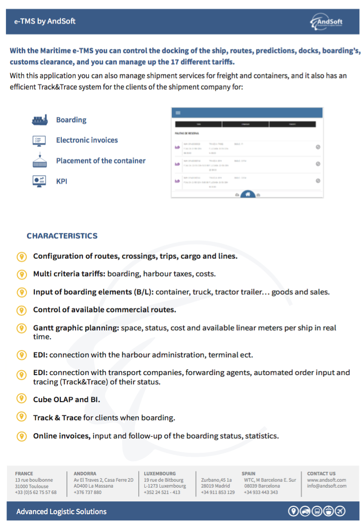 e-TMS Maritime AndSoft